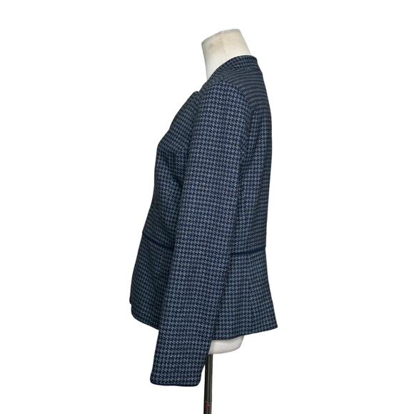 Talbots Blue Houndstooth Inverted Notch Collar Blazer Size 2 - Picture 10 of 11